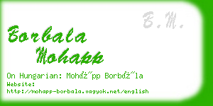 borbala mohapp business card